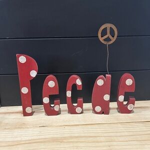 Unk Red Peace Sign Decor